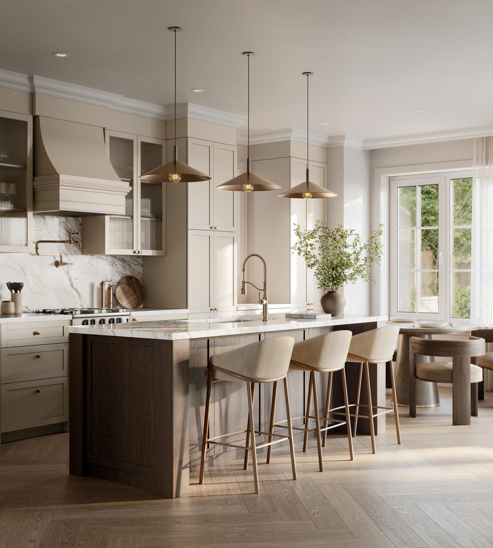 Townhome kitchen with breakfast bar